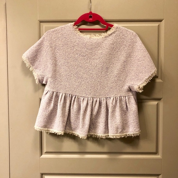 Rebecca Taylor Tweed Peplum Top - Picture 6 of 7